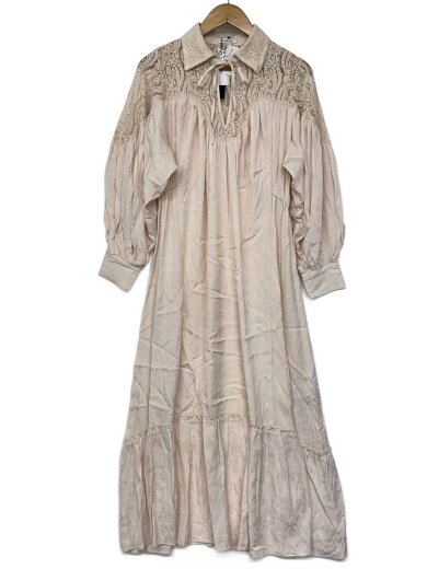 商品画像：長袖ワンピース/--/レーヨン/BEG/無地 1