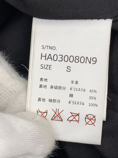 商品画像：レザージャケット・ブルゾン/S/羊革/BLK/無地/ha030080n9 4