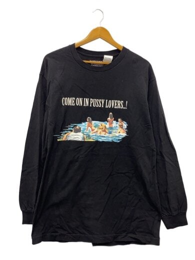 商品画像：長袖Tシャツ/L/コットン/BLK/無地 1