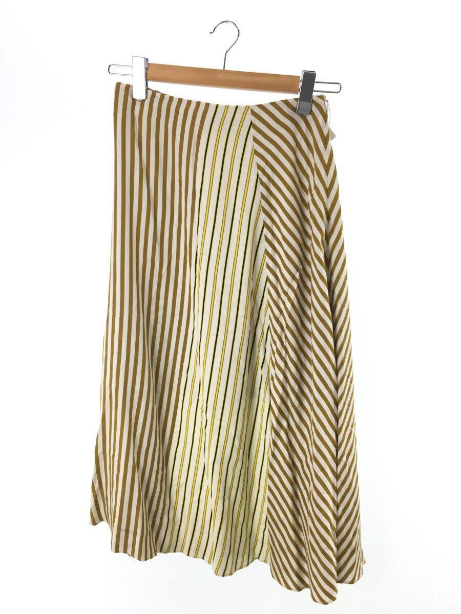 マルチストライプランダムフレアスカート 36 レーヨン マルチカラー ストライプ