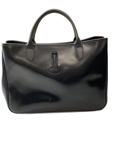 商品画像：トートバッグ/フェイクレザー/BLK/無地 1