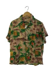 60s～/ALOHA SHIRTS HAND SCREENED/アロハシャツ/L/レーヨン