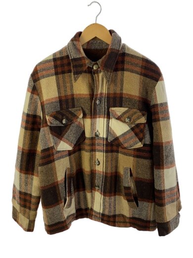 70～80s/裏地ブランケット/フランネルシャツジャケット/40/--/BRW/チェック