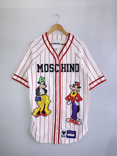 商品画像：disney/ベースボールシャツ/XS/ポリエステル/WHT/ストライプ 1