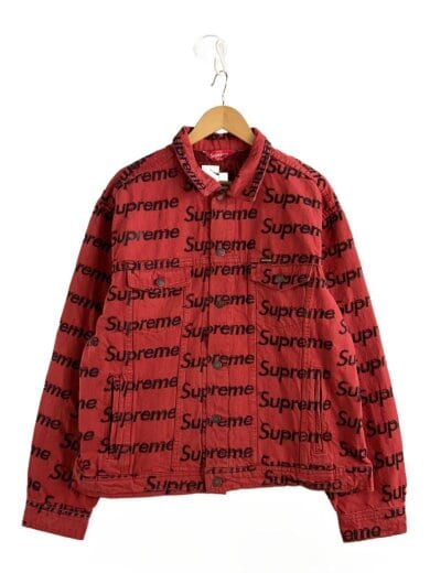 商品画像：Frayed Logos Denim Trucker Jacket/Gジャン/XL/コットン/RED// 1