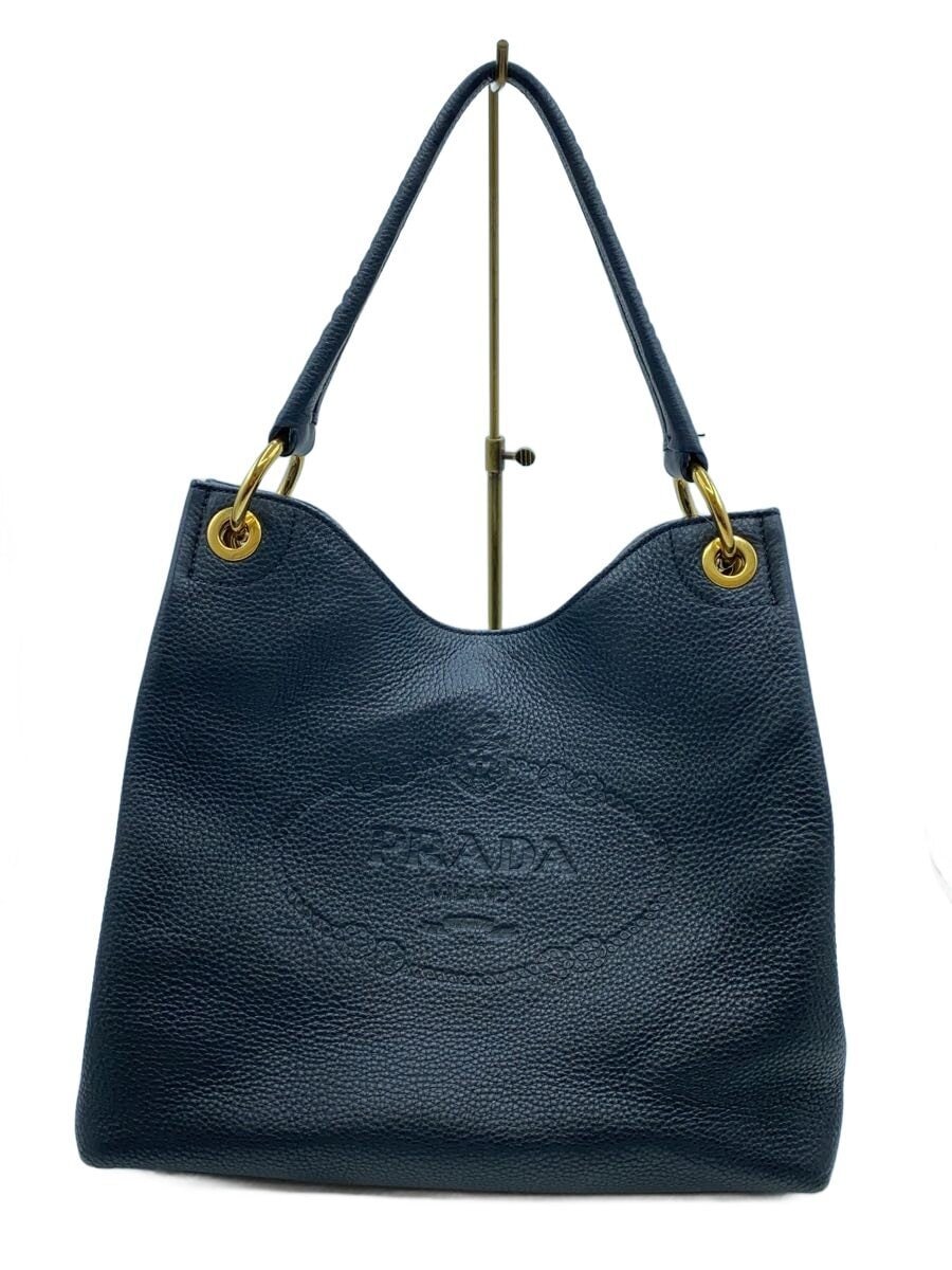 PRADA / エンボスロゴ/ワンショルダーバッグ/レザー/BLK