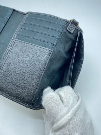 商品画像：3つ折り財布/レザー/BLK/無地/メンズ// 5