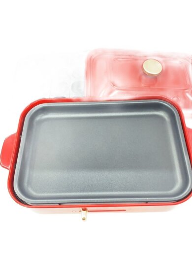 商品画像：ホットプレート・グリル鍋/BOE021-RD 1