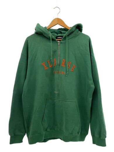 商品画像：HALF ZIP HOODED SWEAT/パーカー/L/コットン/GRN/無地/101213012010 1