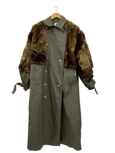 商品画像：コート/FREE/ポリエステル/GRN/無地/011850001101-01 1