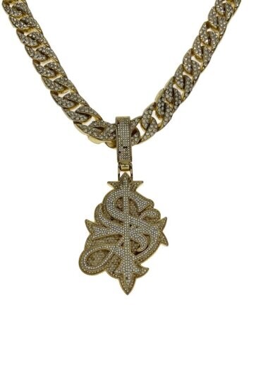 商品画像：ネックレス/--/ラインストーン/GLD/トップ有/メンズ 1