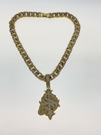 商品画像：ネックレス/--/ラインストーン/GLD/トップ有/メンズ 2