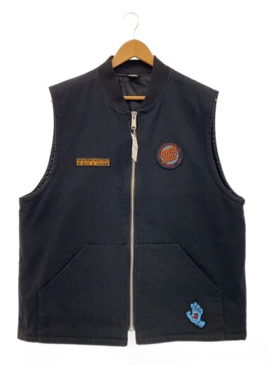 商品画像：ビッグシルエットベスト/L/コットン/BLK/無地/502231201 1