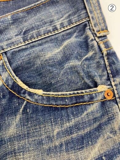商品画像：カーゴパンツ/28/デニム/IDG/0L708-0002/レザーパッチ欠損 8