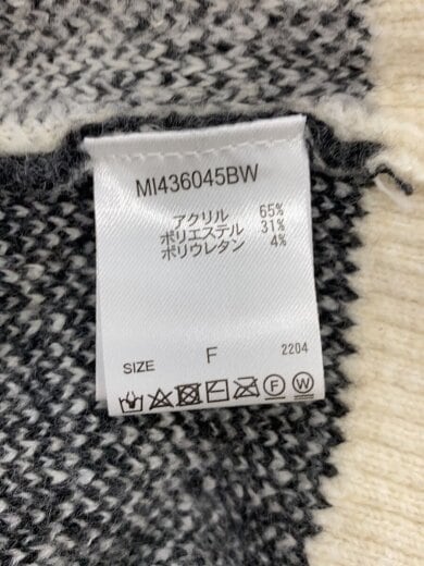 商品画像：カーディガン(厚手)/FREE/アクリル/CRM/総柄/MI436045BW 4