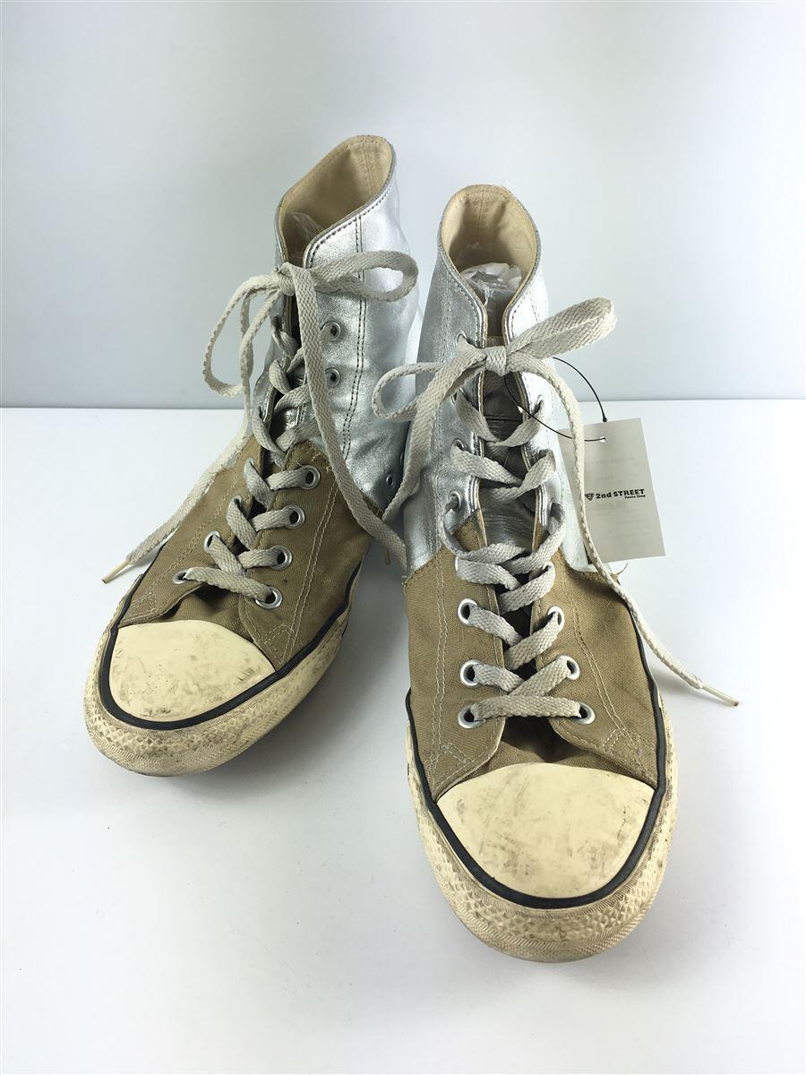 ハイカットスニーカー 28cm ブラウン バイカラー シルバー 全店販売中