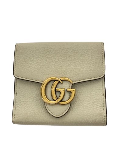 商品画像：2つ折り財布/レザー/WHT/無地/レディース// 1