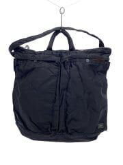 トートバッグ/ナイロン/BLK/無地/ヘルメットバッグ/タンカー生地/外ポケットベルクロ外れ