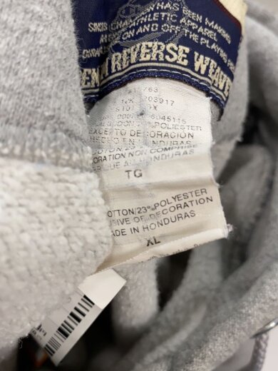 商品画像：パーカー/XL/コットン/GRY/ホンデュラス製/リバースウィーブ 4