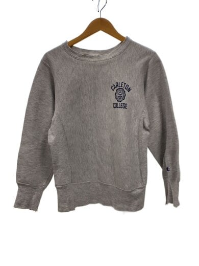 商品画像：スウェット/S/コットン/GRY/リバースウィーブ/CARLETON COLLEGE/ホツレ/トリコタグ/80s 1