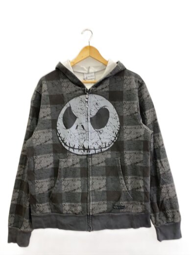 商品画像：ナイトメアビフォアクリスマス/シャック/ジップパーカー/L/コットン/BLK/総柄 1