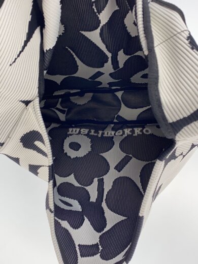 商品画像：knitted bag large unikko/ポリエステル/BLK/花柄 6