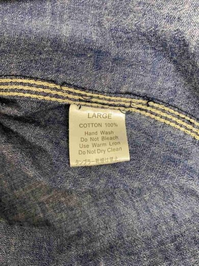 商品画像：シャンブレーシャツ/長袖シャツ/L/コットン/ブルー 4