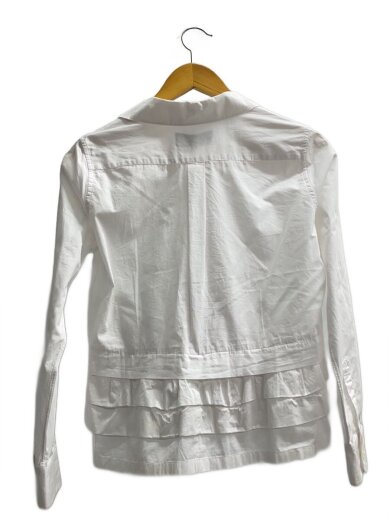 商品画像：長袖ブラウス/S/コットン/ホワイト/無地/TD-B032 2