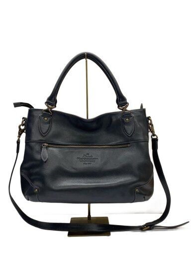 商品画像：トートバッグ/レザー/ブラック/無地 1