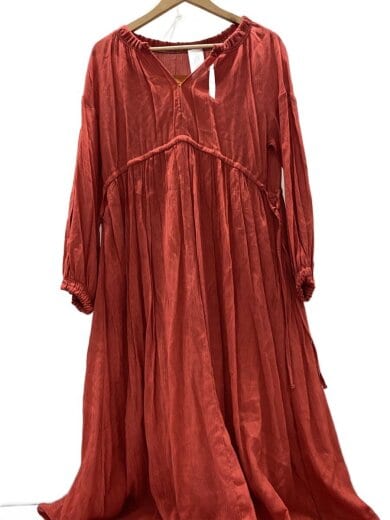 商品画像：長袖ワンピース/--/ポリエステル/Oオレンジ/無地/R2003-GOP3 1