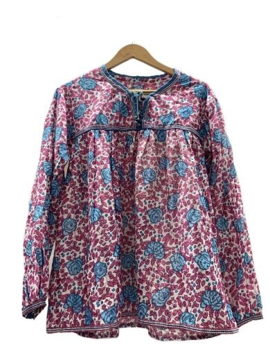 商品画像：長袖ブラウス/--/コットン/ピンク/花柄/23MMSBL05 1