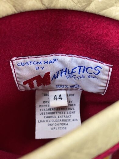商品画像：スタジャン/44/ウール/レザー/レッド/MADE IN USA 3