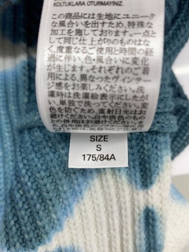 商品画像：ニット・セーター/S/コットン/ブルー/総柄/A00597 4