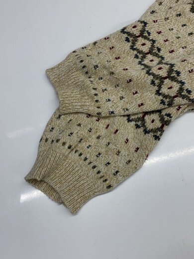 商品画像：PECONIC BAY TRADERS/ニット・セーター/L/コットン/ベージュ/総柄/MADE IN USA// 5