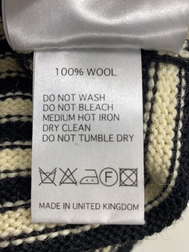 商品画像：ガンジーセーター/38/ウール/ブラック/ボーダー/MADE IN U.K.// 4