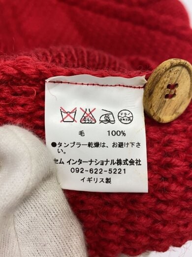 商品画像：カーディガン(厚手)/42/ウール/レッド/無地 4
