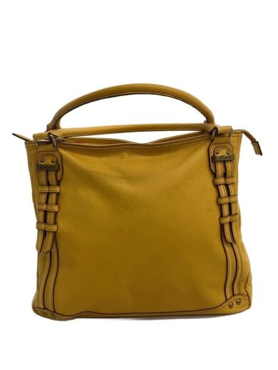 商品画像：ハンドバッグ/レザー/YLW/無地 1