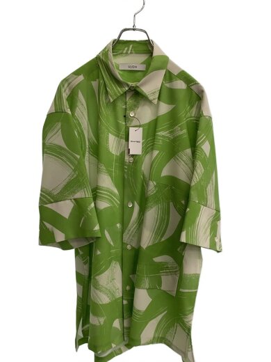 商品画像：Big Cuffs Shirt/半袖シャツ/4/ポリエステル/GRN/総柄/M742-B55-906 1