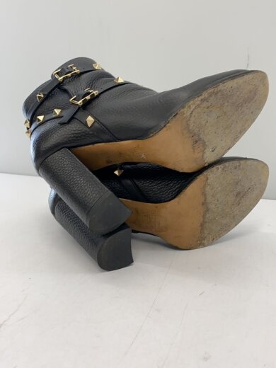 商品画像：ロックスタッズアンクルブーツ/ショートブーツ/37/BLK/レザー 4