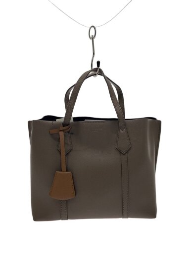 商品画像：PERRY TRIPLE COMPARTMENT TOTE/内側汚れ/ハンドル劣化有/レザー/BRW 1