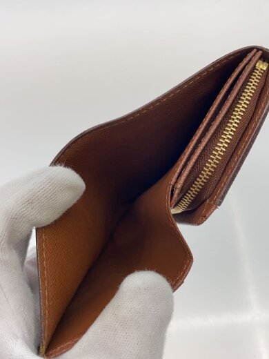 商品画像：2)ポルト・フォイユ・トレゾール_モノグラム・キャンバス/PVC/BRW/レディース/角スレ・ヒビ有 6