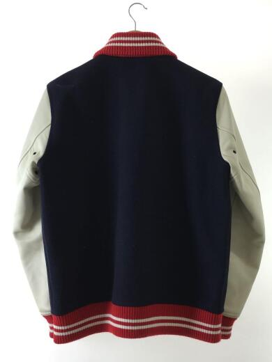 画像：BEAMS袖レザー切替スタジャン/L/ウール/NVY/BSJ-144-17F2