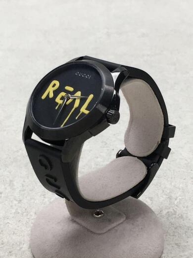 画像：GUCCIクォーツ腕時計/アナログ/ラバー/BLK/BLK/126.42