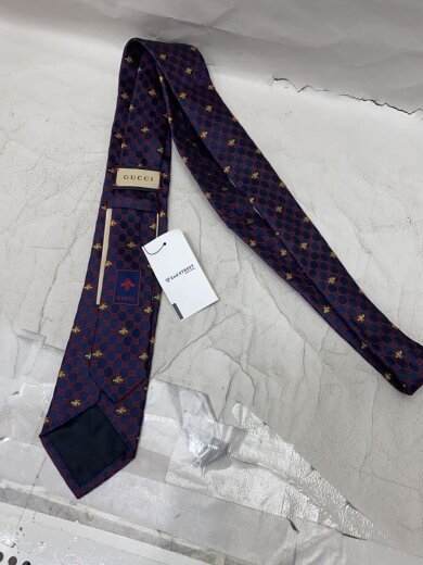 商品画像：ネクタイ/シルク/NVY/総柄/メンズ 2