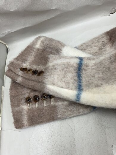 画像：NAISSANCEチェスターコート/0/ポリエステル/BEG/チェック/18A-NSA-JK-025