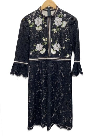 商品画像：chriscelin/長袖ワンピース/38/--/BLK/花柄/311-1643 1