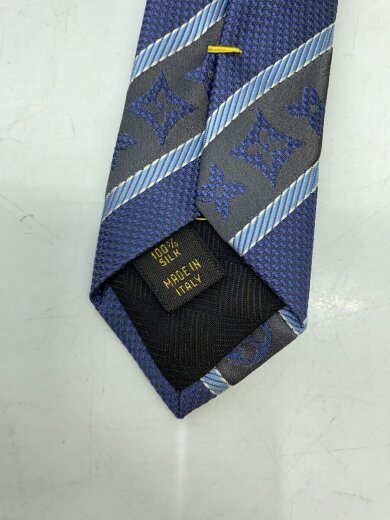 画像：LOUIS VUITTONモノグラム/ネクタイ/シルク/BLU/レジメンタルストライプ/メンズ4