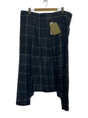 25SS/SIMPLE CHECK BLACK PLAID SARROUEL/3/シルク/BLK/HP-P91-529