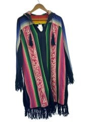 フード付きポンチョ/トップス/1/コットン/マルチカラー/総柄/16-02442