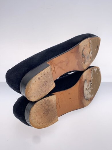 商品画像：ブラックベルベット/王冠刺繍/ルームスリッパ/ローファー/UK7.5/BLK// 4